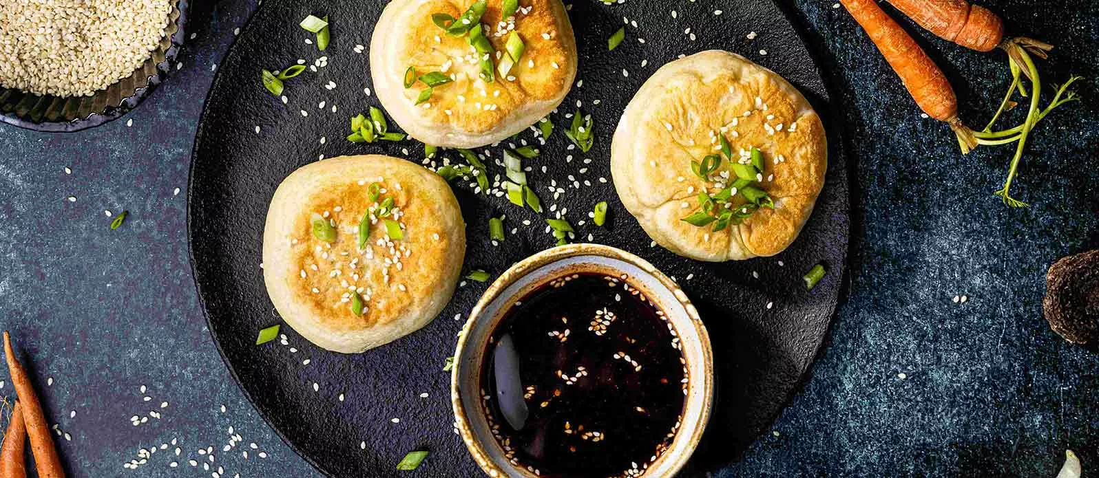 Gefüllte Bao Buns mit Gemüse und Shiitake