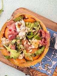 Rucolasalat mit Melone und Prosciutto