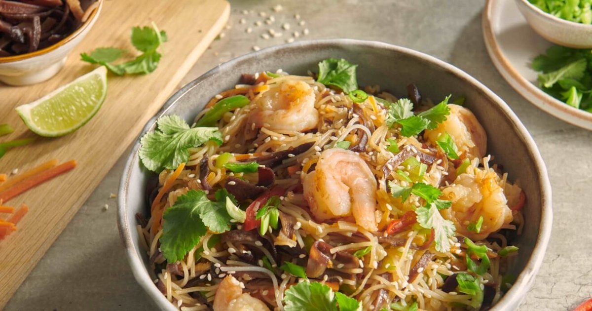 Teriyaki-Crevetten mit Mu-Err Pilzen | Kikkoman Teriyaki-Crevetten mit Mu-Err Pilzen | Kikkoman