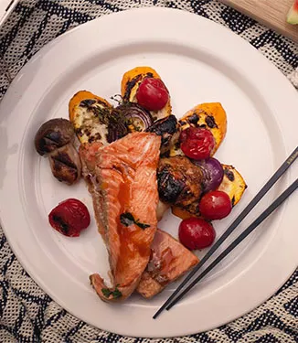 Marinierter grillierter Lachs