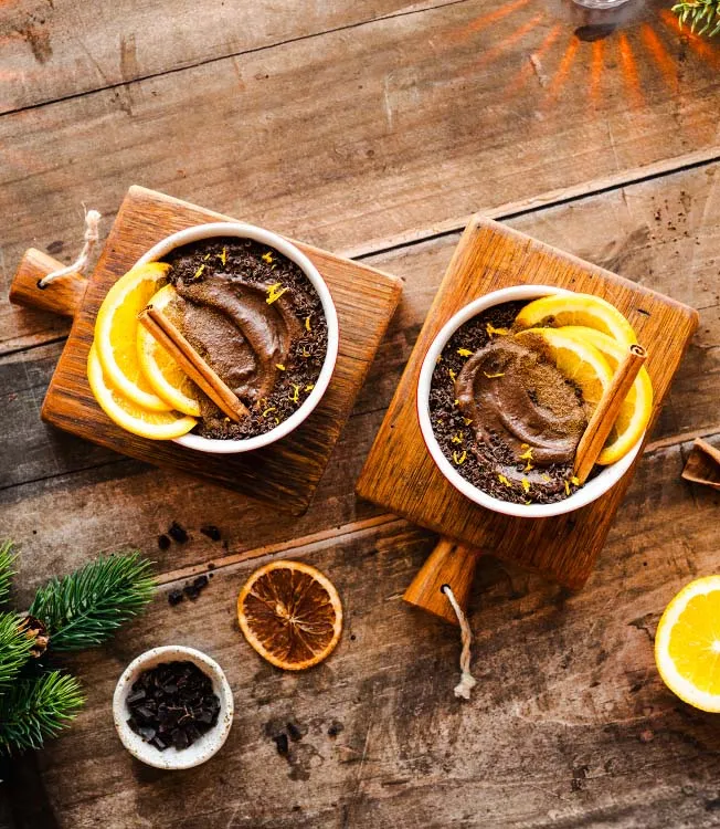 Schokoladenmousse mit Espresso und Orange