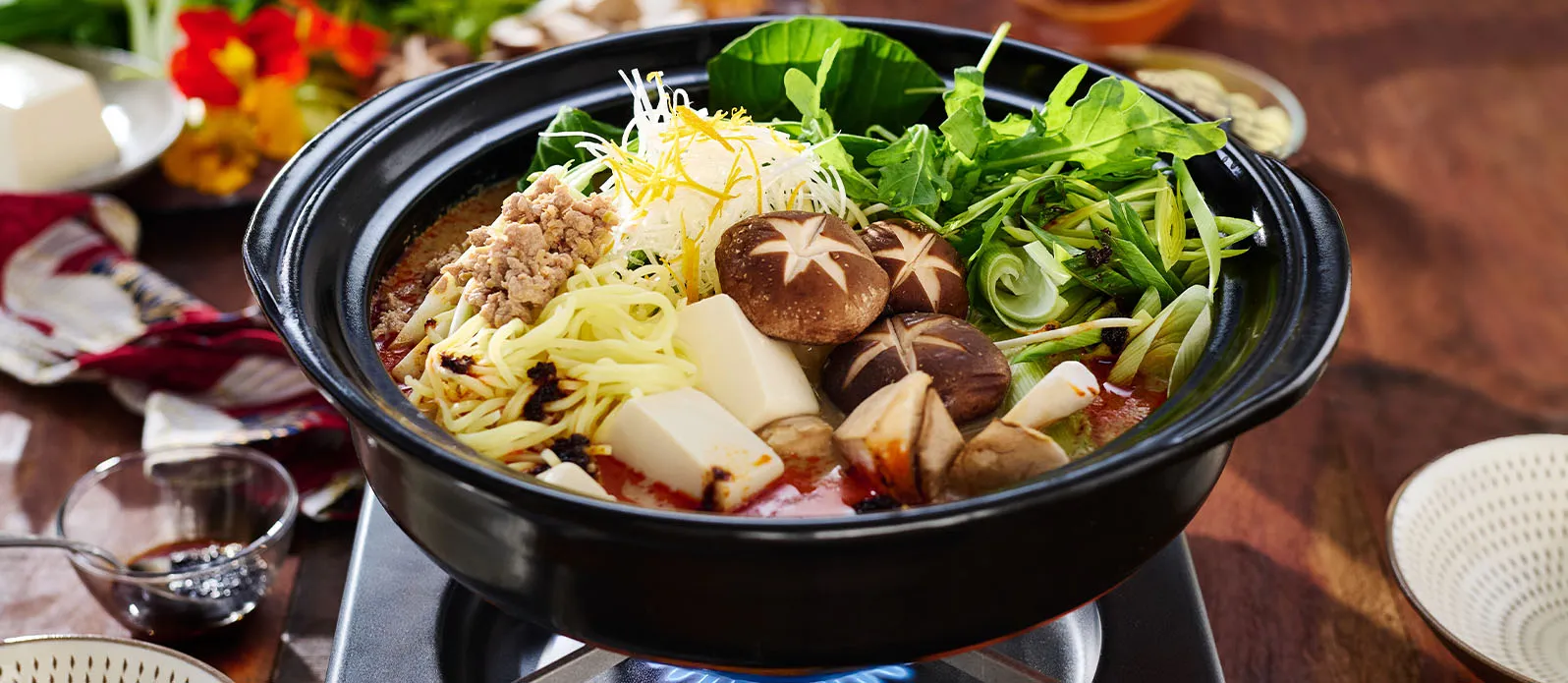 Sojamilch-Hot-Pot Dandan-Style