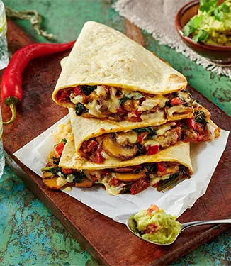 Einfache Käse-Quesadillas mit Pilzen