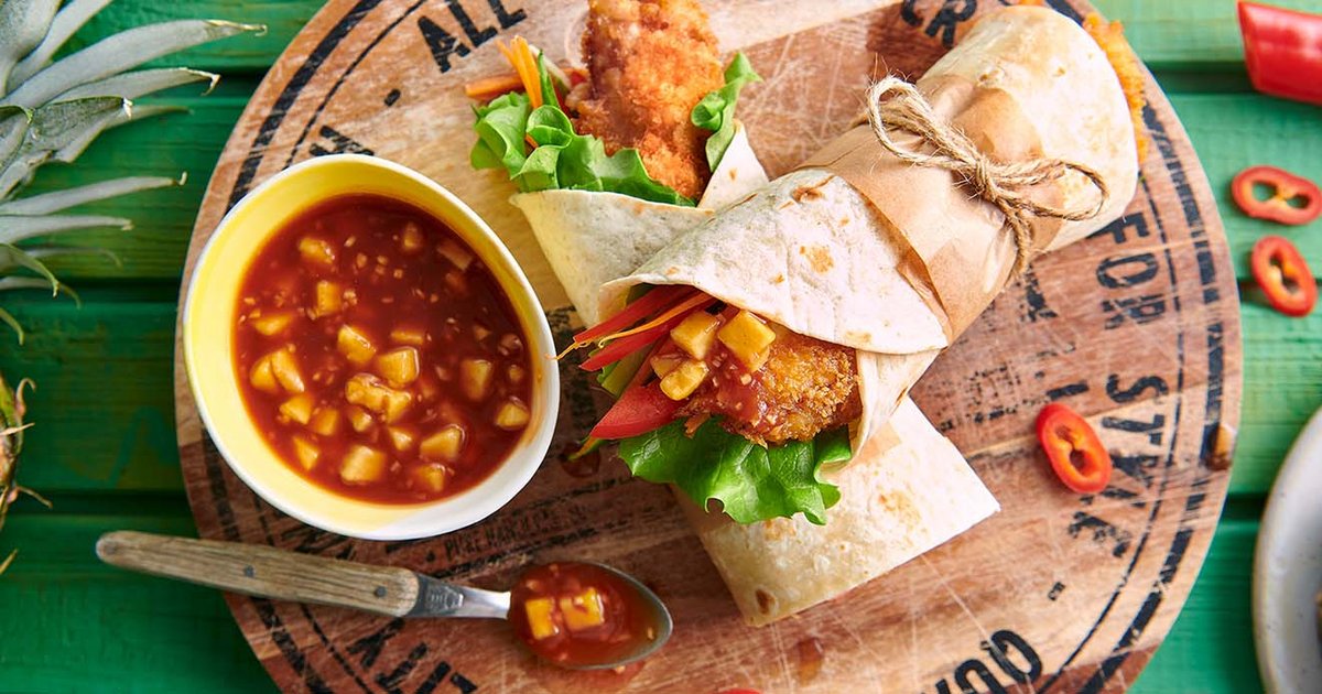 Chicken-Katsu-Wrap mit süss-saurer Sauce | Kikkoman