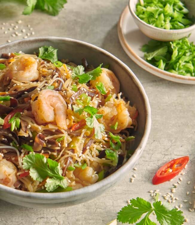 Teriyaki-Crevetten mit Mu-Err Pilzen | Kikkoman