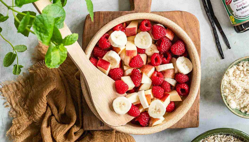 Vollkorn-Obst-Crumble | Kikkoman